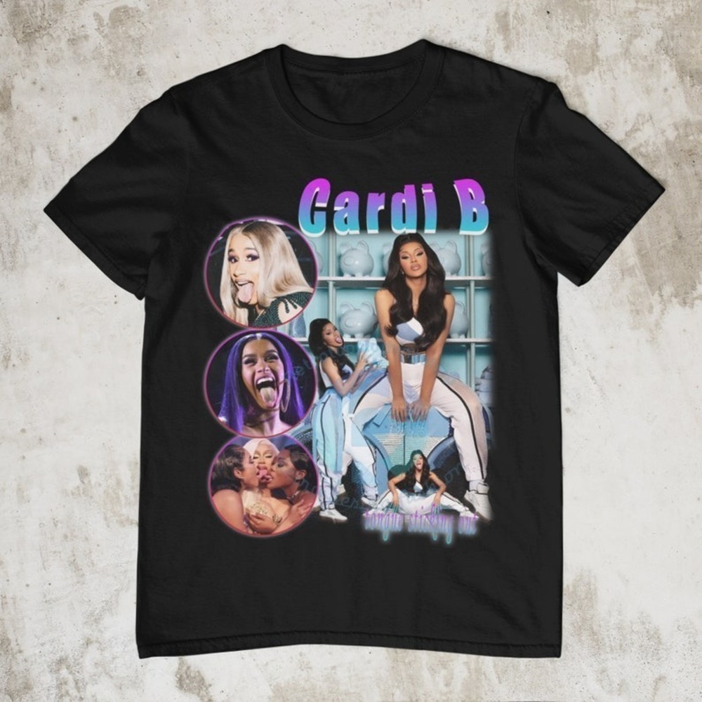 Hip Hop Cardi B T-shirt Art Tongue Sticking Out Unisex Shirt